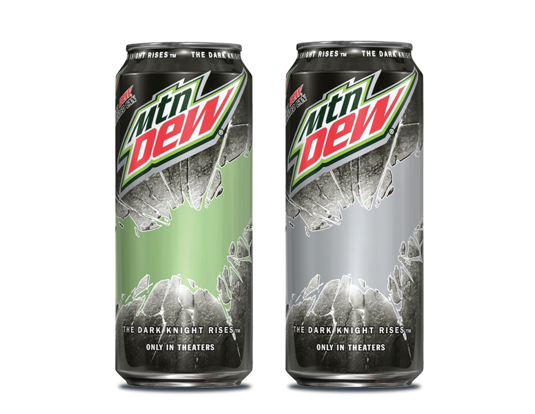 The Dark Knight Rises Mountain Dew Cans